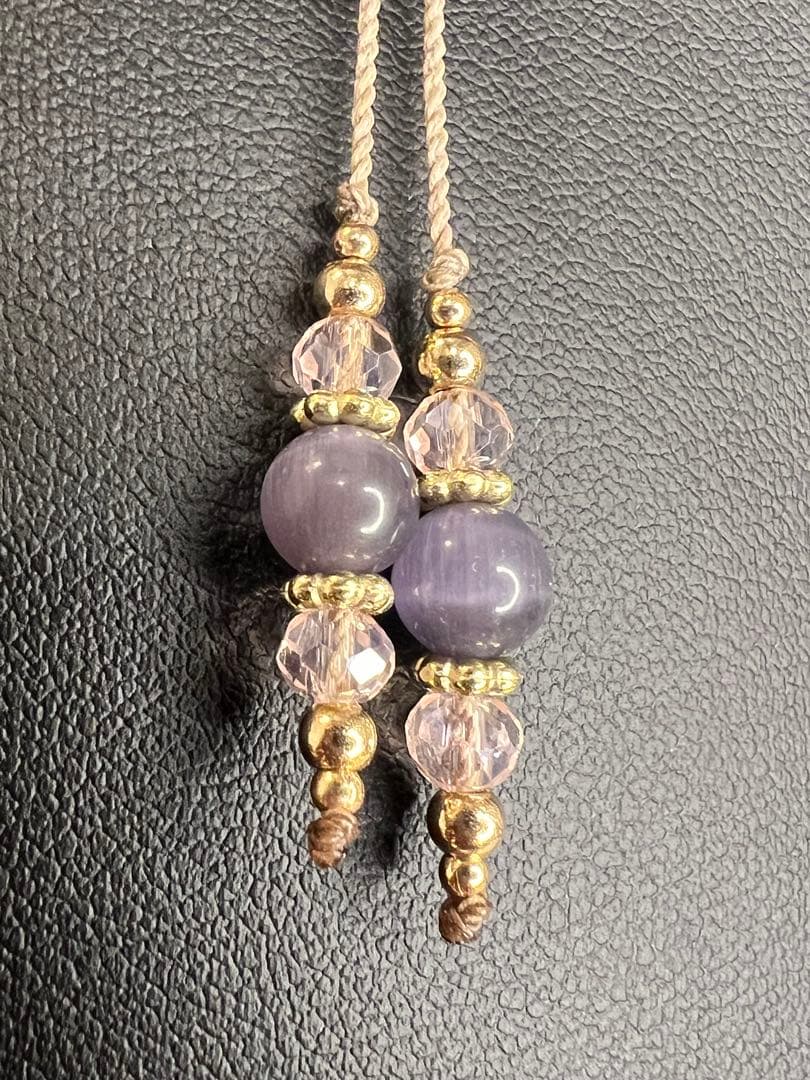 【handmade】マクラメ× アメトリン × アメシスト ネックレス