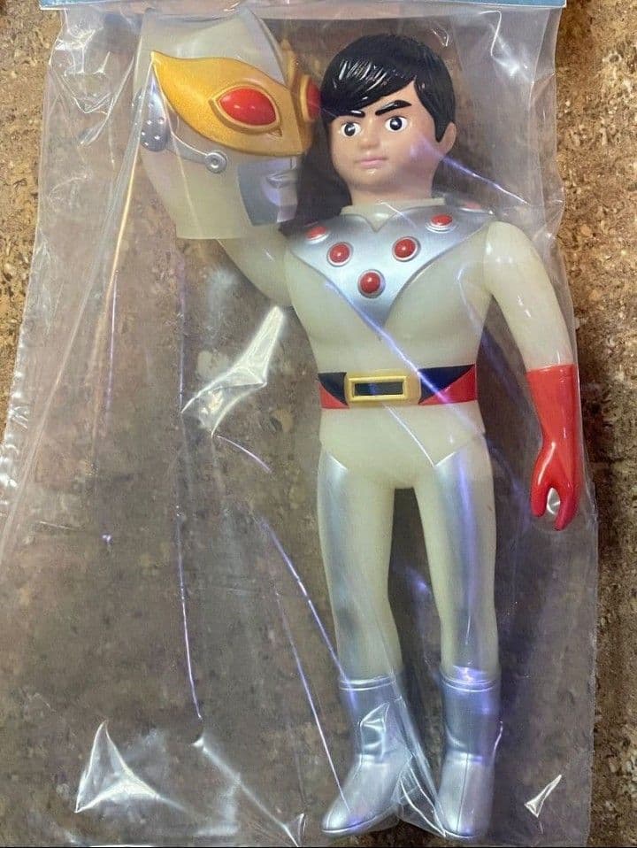 在庫最後 蓄光版 サンダーマスク 27cm 無版権 パチ怪獣 ソフビ 1972年