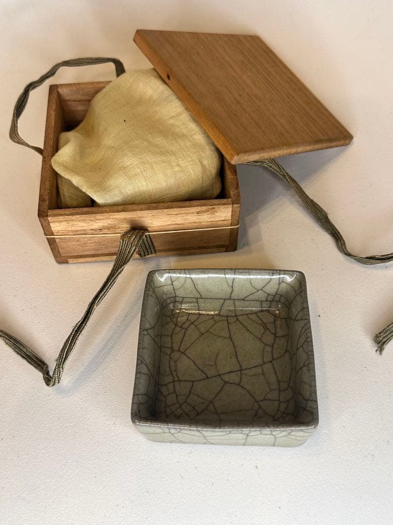 中国 宋代 哥窯 筆洗 時代物 共箱 古陶磁 コレクション