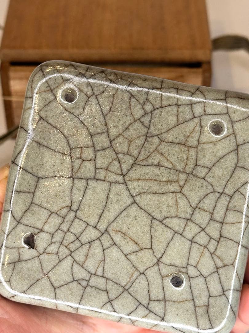 中国 宋代 哥窯 筆洗 時代物 共箱 古陶磁 コレクション