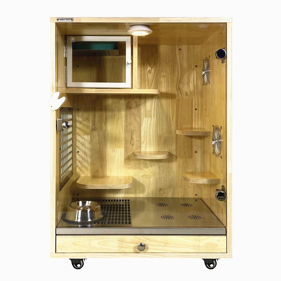 チンチラゲージ　小動物飼育ケージ 高級木製（オーク材） 80㎝[組み立て完成品]