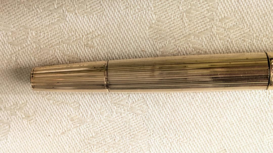 ビンテージ　モンブラン　万年筆　1246 金張り　吸入式　18金