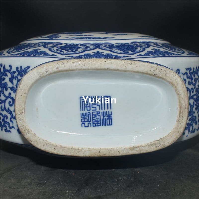 青花龍鳳呈祥瓶 水養花瓶 陶磁器 現代工芸品 美術品 装飾品