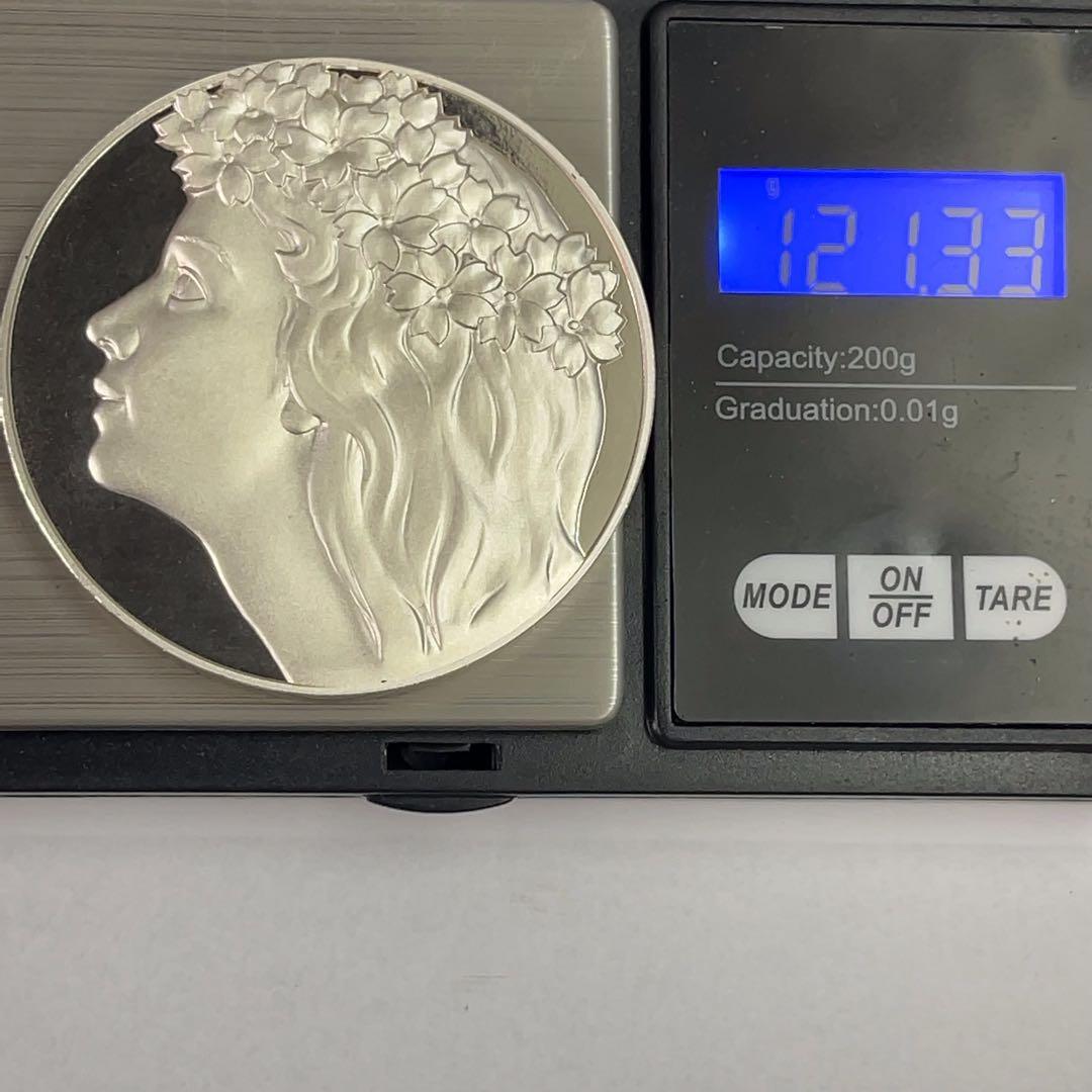 カ*ル様 造幣局 平成元年 純銀メダル 桜の通り抜け 品位証明 SV1000 箱