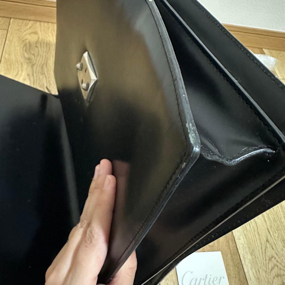 カルティエ　ビジネスバック　レザー　黒