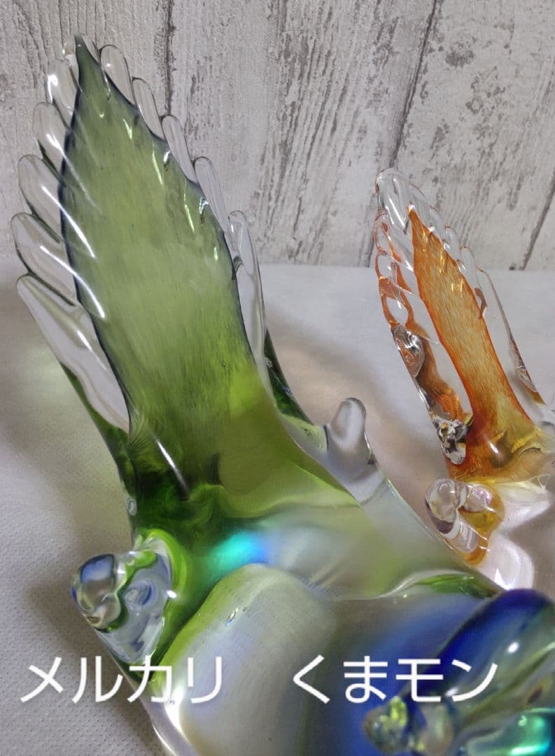 【送料込み】ガラス細工　マルティグラス　置物　鳥　MultiGlass
