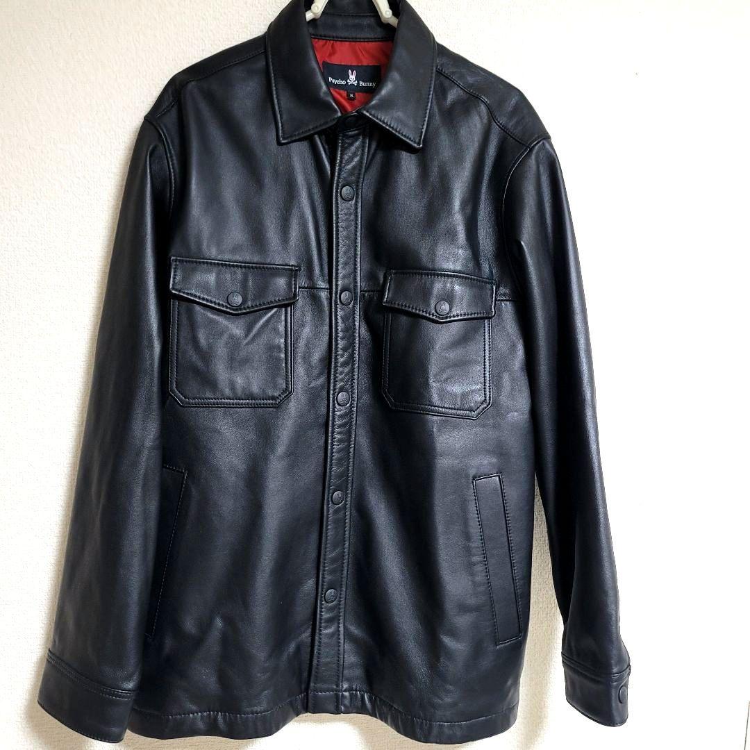サイコバニー シープスキン 羊革 レザージャケット シングルライダース ブラック
