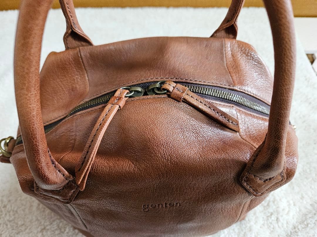 ゲンテン ショルダーバッグ 2way 山羊革 ゴートスキン ヌメ