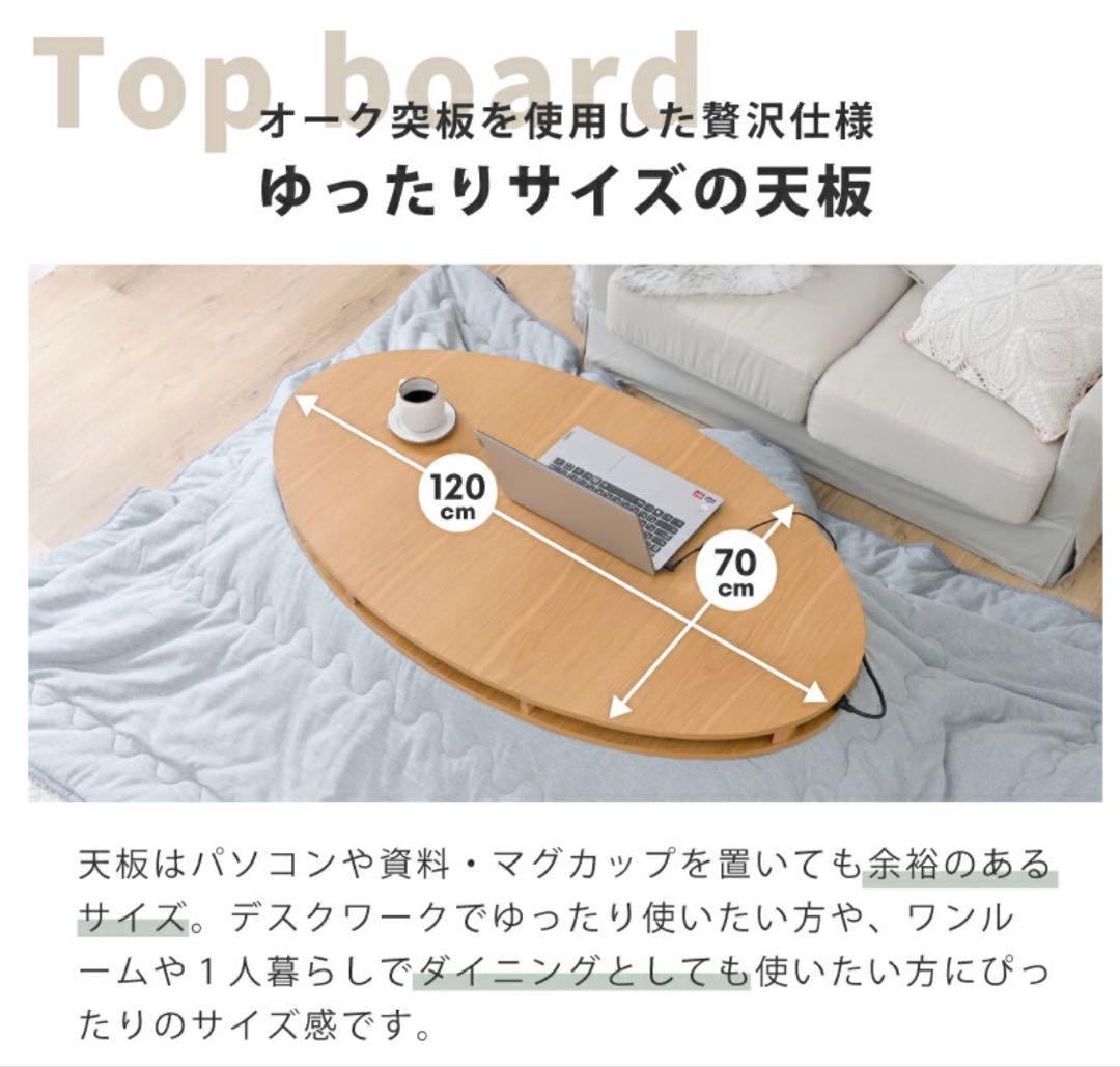 こたつセット オーバル フラットヒーター