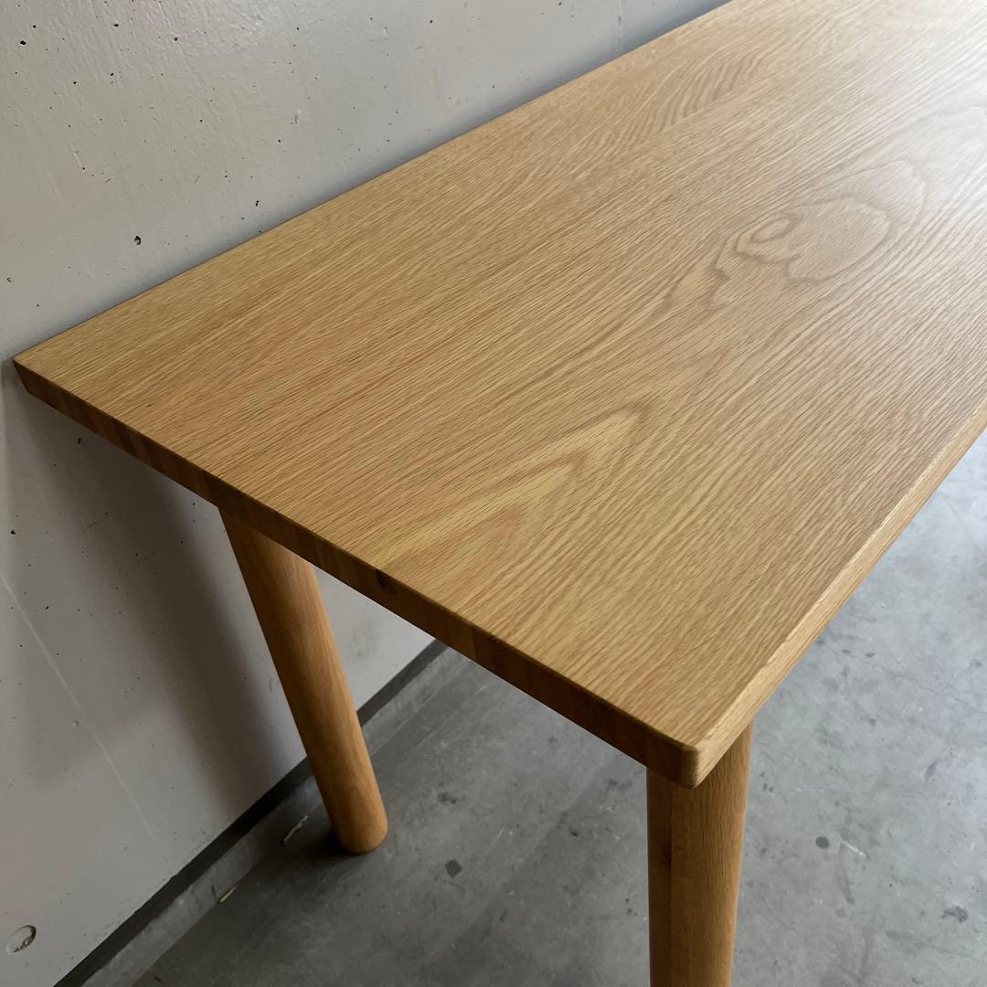 美品・廃盤希少★無印 板と脚でできた木製テーブル・オーク材・幅１２０ｃｍ