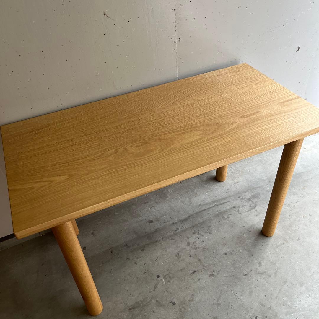 美品・廃盤希少★無印 板と脚でできた木製テーブル・オーク材・幅１２０ｃｍ