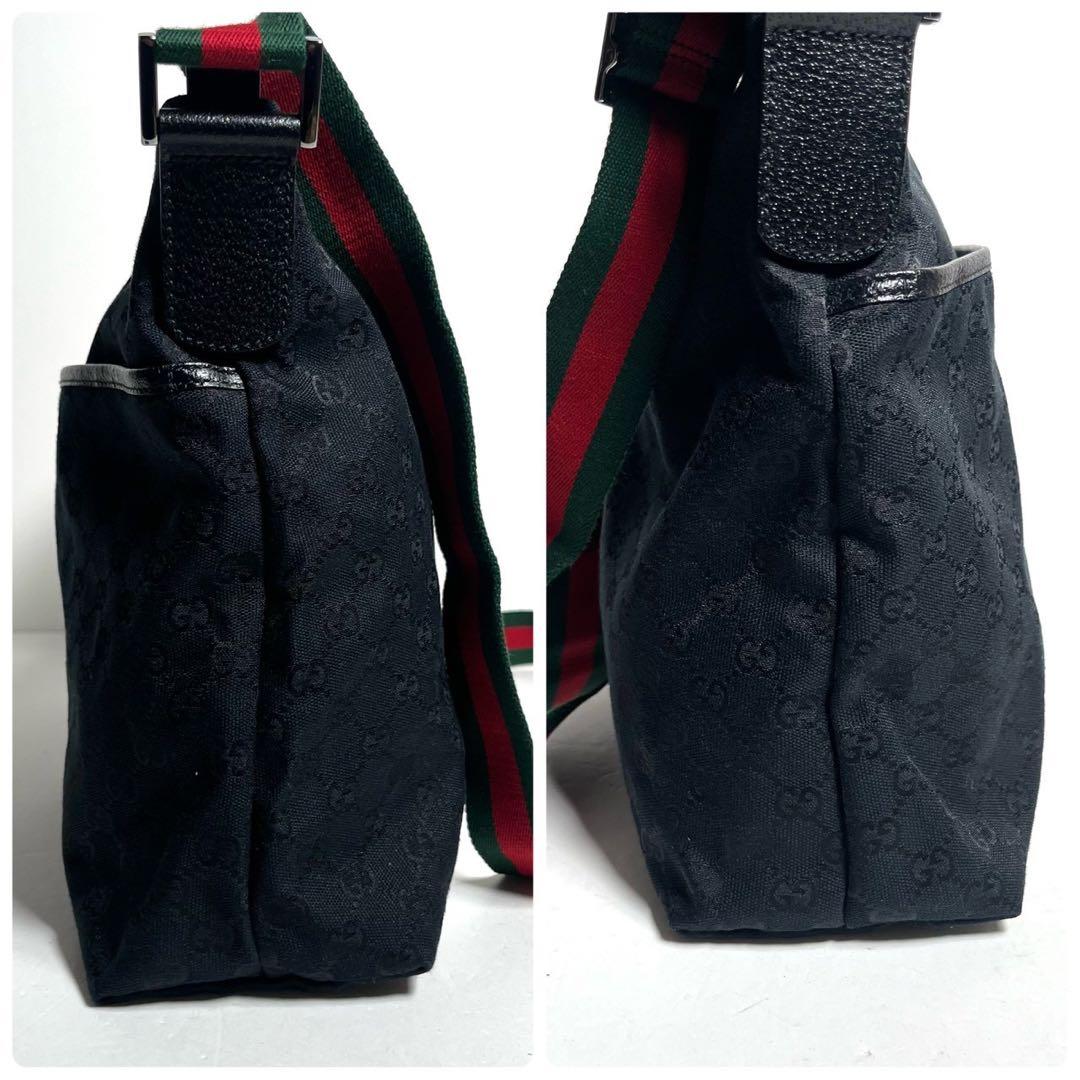 【未使用に近い✨】グッチ ショルダーバッグ GG シェリーライン ブラック 黒