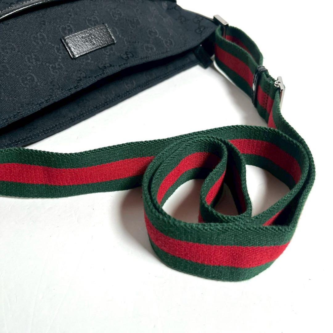 【未使用に近い✨】グッチ ショルダーバッグ GG シェリーライン ブラック 黒