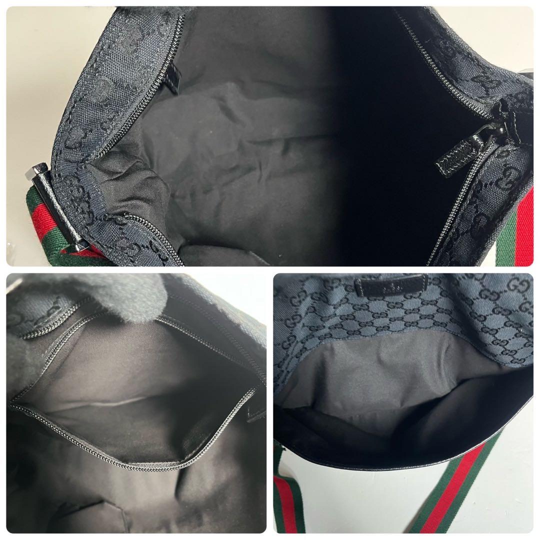 【未使用に近い✨】グッチ ショルダーバッグ GG シェリーライン ブラック 黒