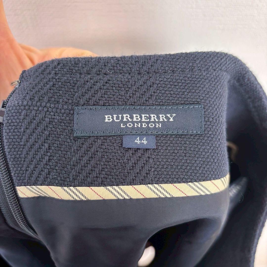 ▼バーバリーロンドン【2L】膝丈タイトルカート チェック柄大きいサイズ キュプラ