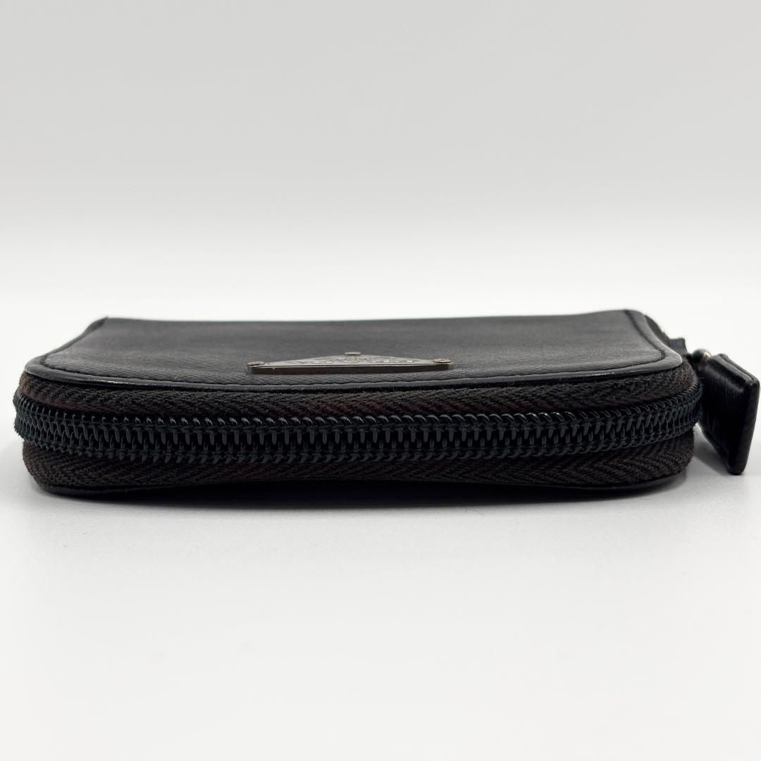 付属品完備✨️プラダ ラウンドファスナーケース 黒 三角ロゴ サフィアーノ