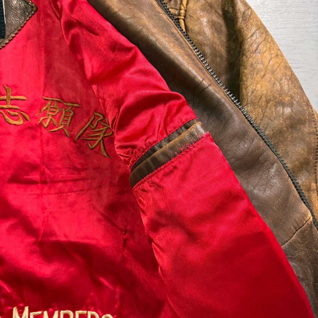 90's✨レザージャケット　A-2 羊革　ラムレザー　ショート丈　短丈　M