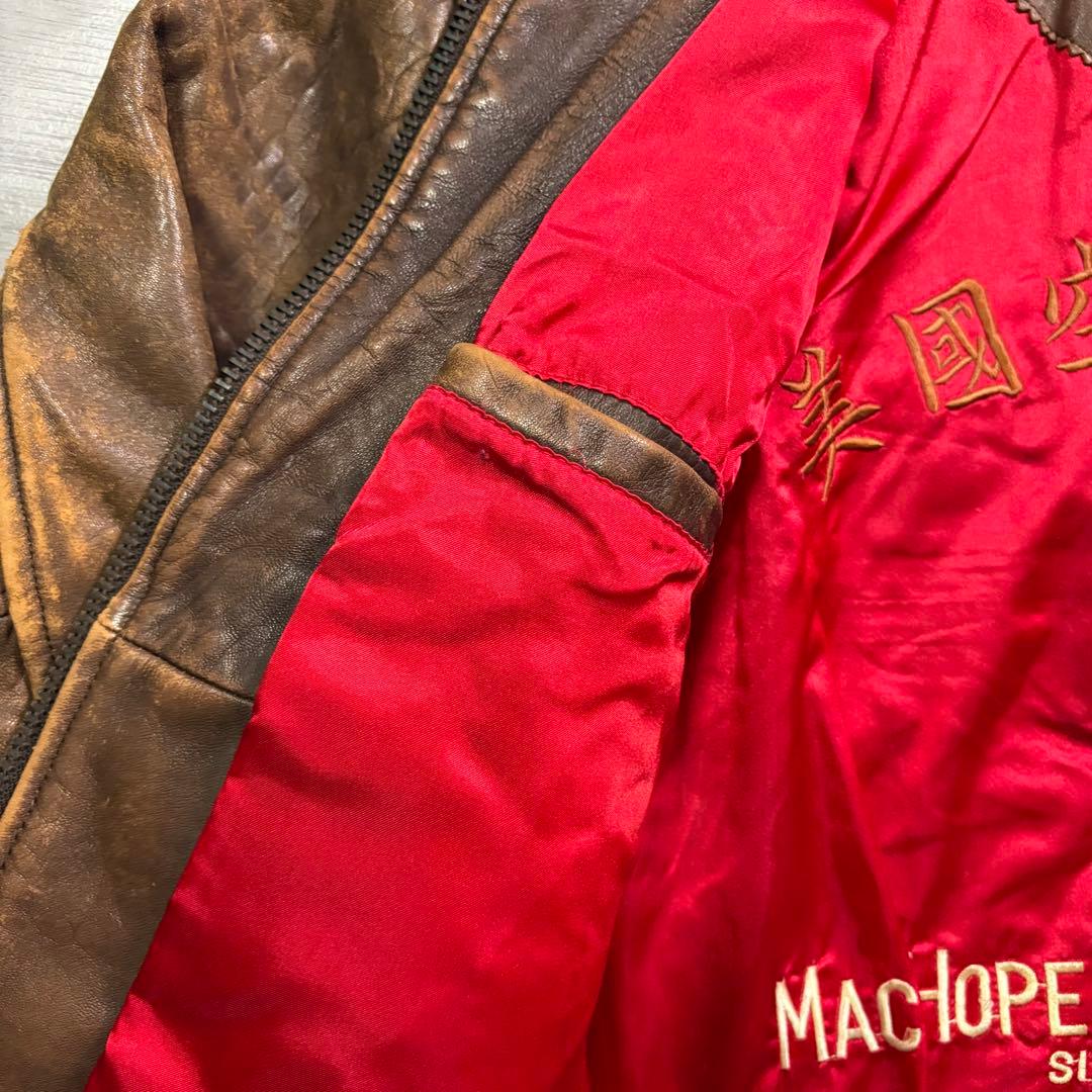 90's✨レザージャケット　A-2 羊革　ラムレザー　ショート丈　短丈　M