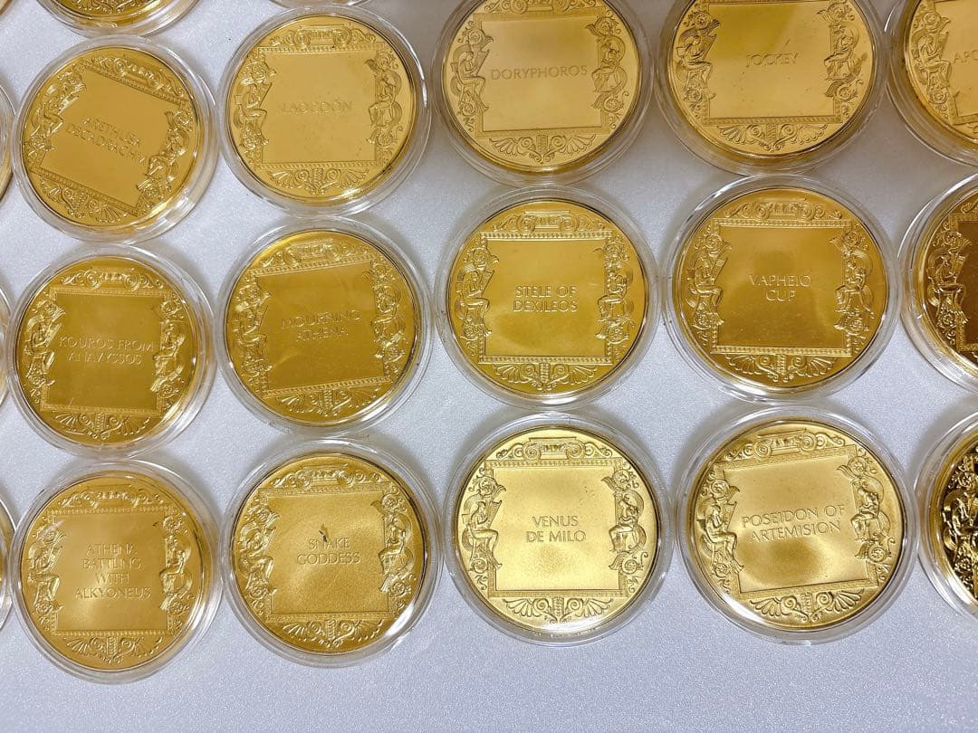 希少レア 古代ギリシャの偉大な芸術遺産 メダル50枚 純金仕上ブロンズ製 限定版