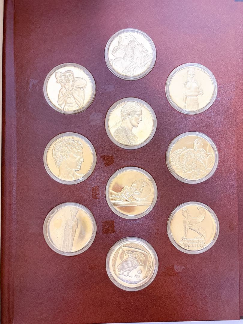 希少レア 古代ギリシャの偉大な芸術遺産 メダル50枚 純金仕上ブロンズ製 限定版