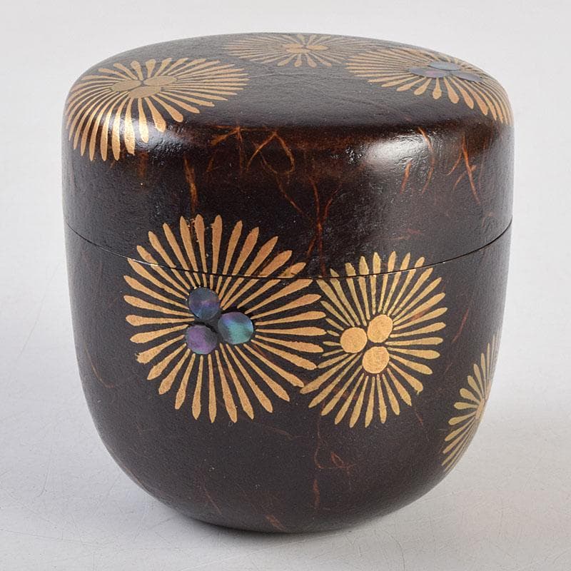 茶道具　築城筑良作　和紙張　唐松　大棗　共布共箱　M　R9264