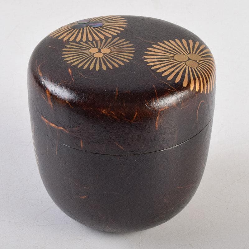 茶道具　築城筑良作　和紙張　唐松　大棗　共布共箱　M　R9264