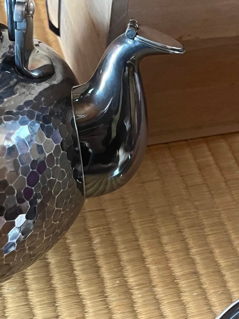 松栄堂　純銀製　水注　銀瓶　湯沸　やかん　重量1805g
