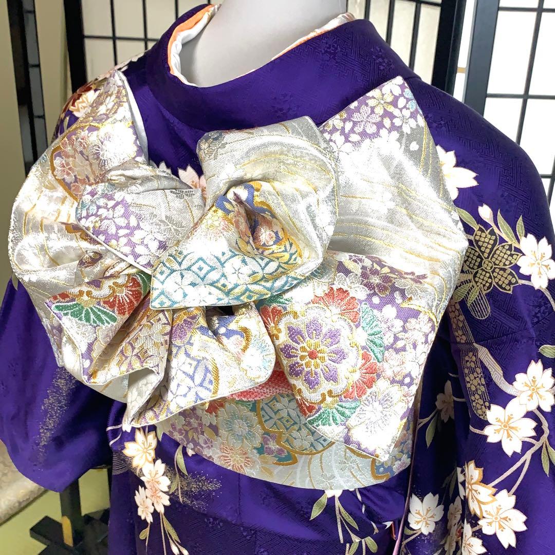 ロ*ズ様 【未使用級】振袖　6点セット やまと誂製　桜柄 　正絹　身丈161cm