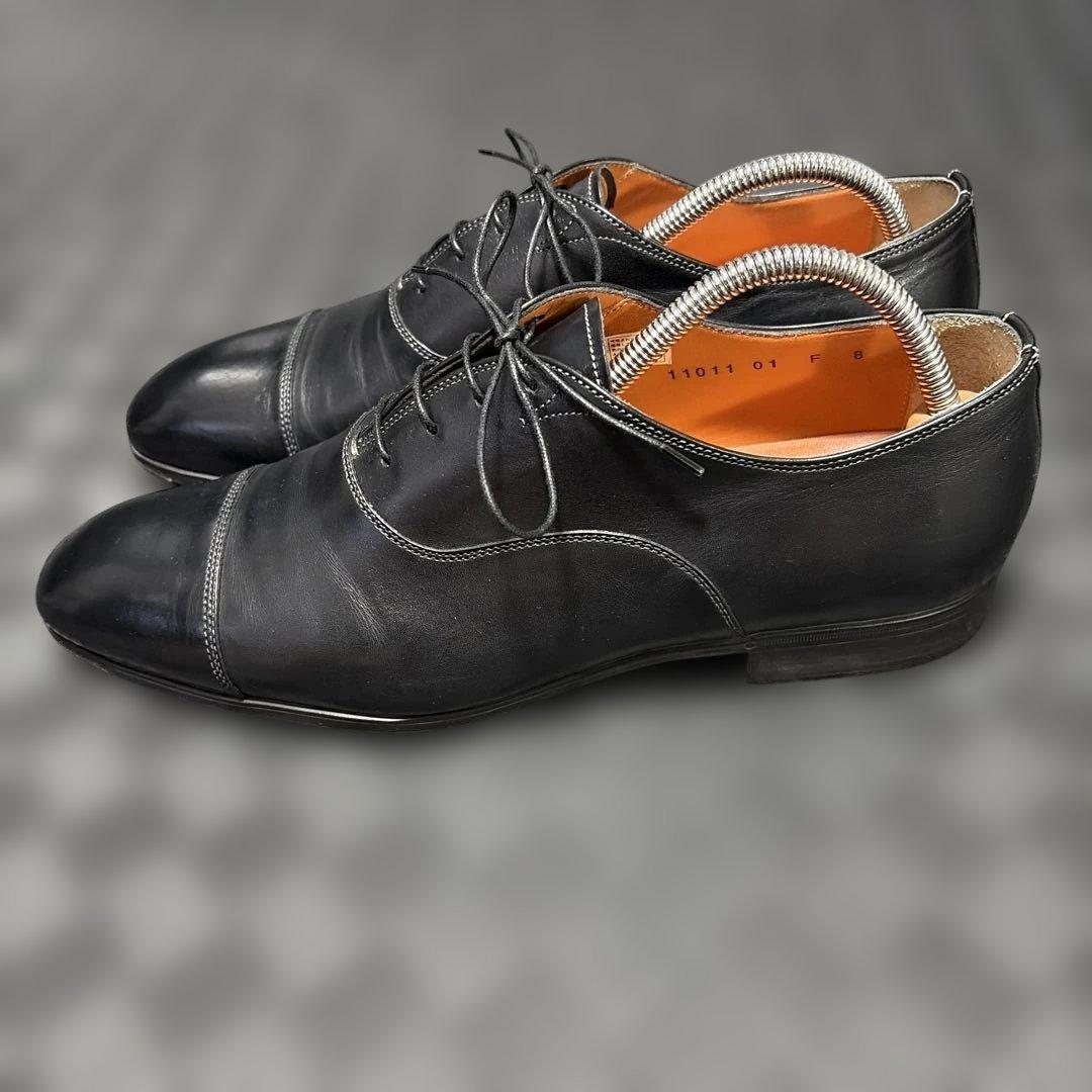 サントーニ　黒レザー ドレスシューズ ビジネスシューズ