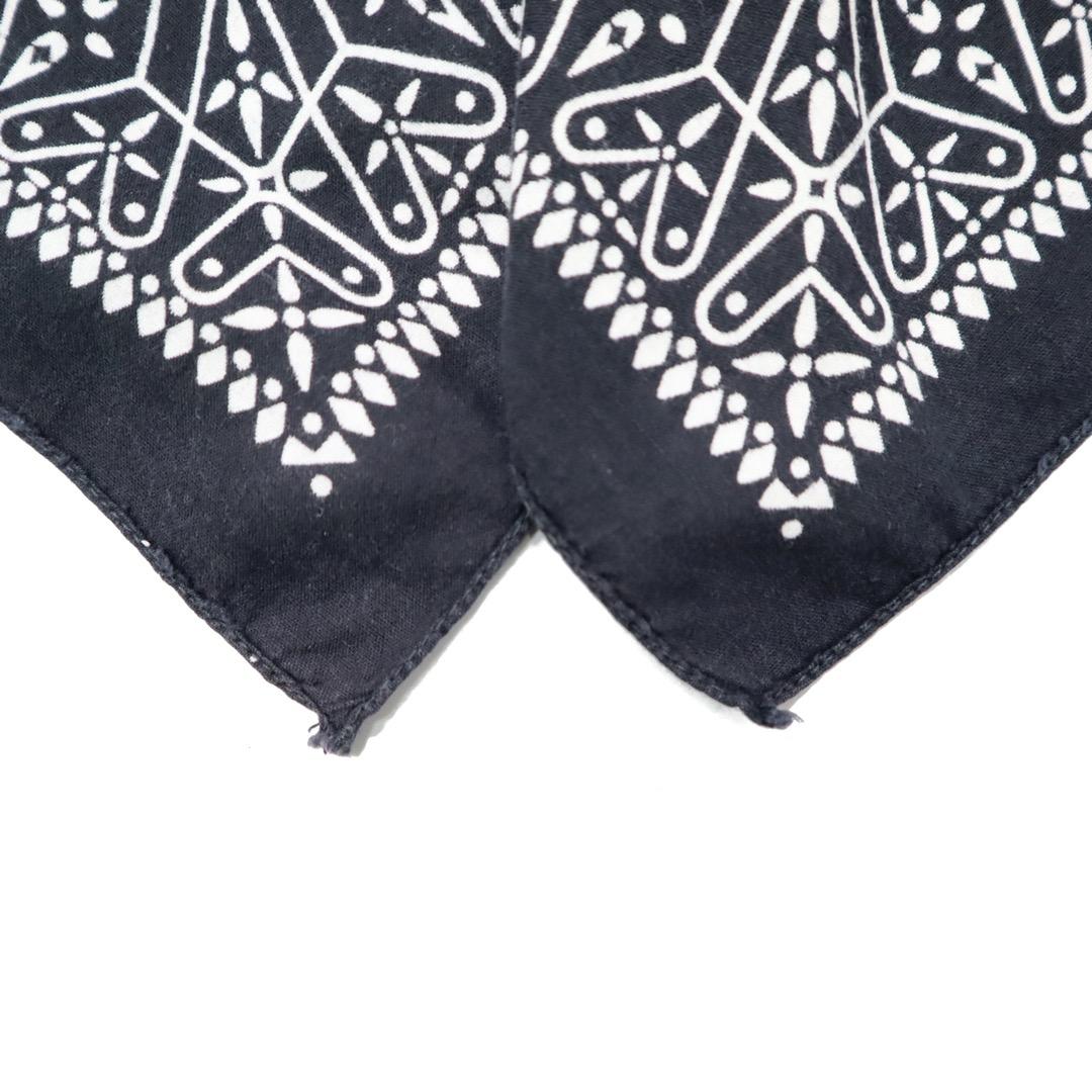 60s 70s ビンテージ ブラック クロス バンダナ 黒 RN14193 古着