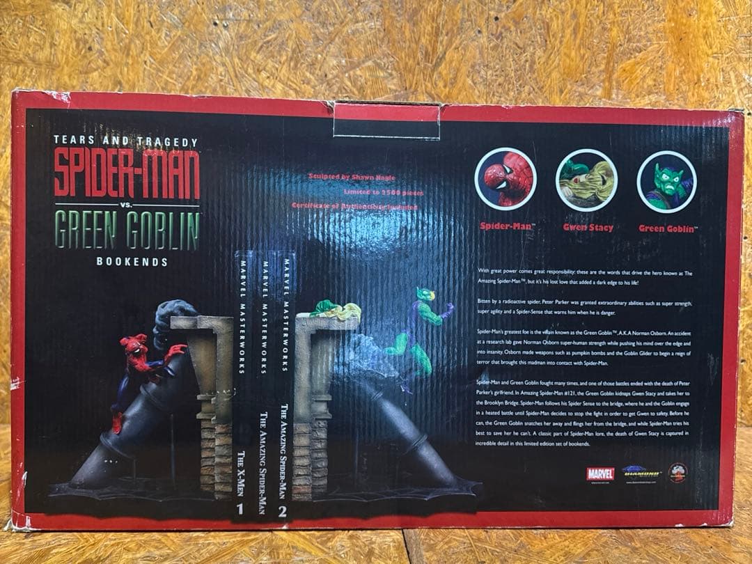 スパイダーマンVSグリーンゴブリン　ブックエンド　マーベル⭐︎新品未開封品⭐︎