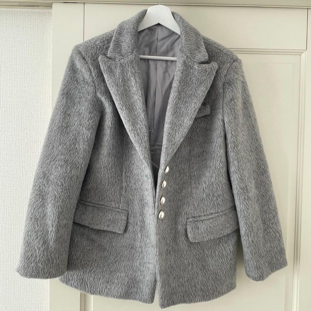 pellsiana シャギージャケット グレー