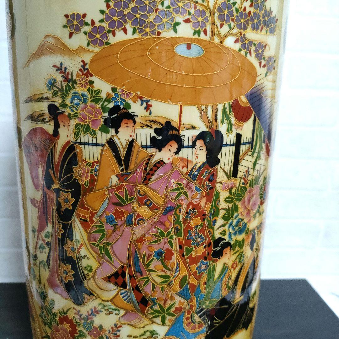 中国美術 美人画 傘立て 45.5cmサイズ