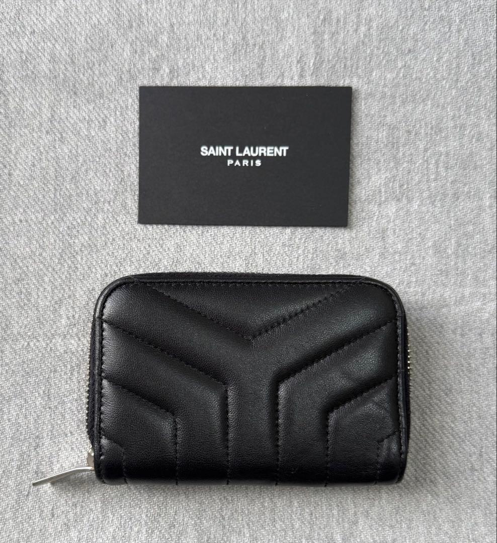 SAINT LAURENT YSLロゴ ケース ラウンドジップ　ブラック