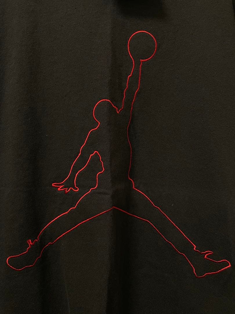 ★【超希少】90s JORDAN ノースリーブ　Lサイズ　ブラック　刺繍　ロゴ★