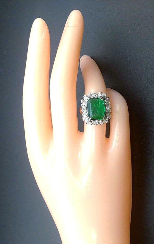 mimiザンビア産 天然エメラルド ラボグロウダイヤモンド リング 指輪