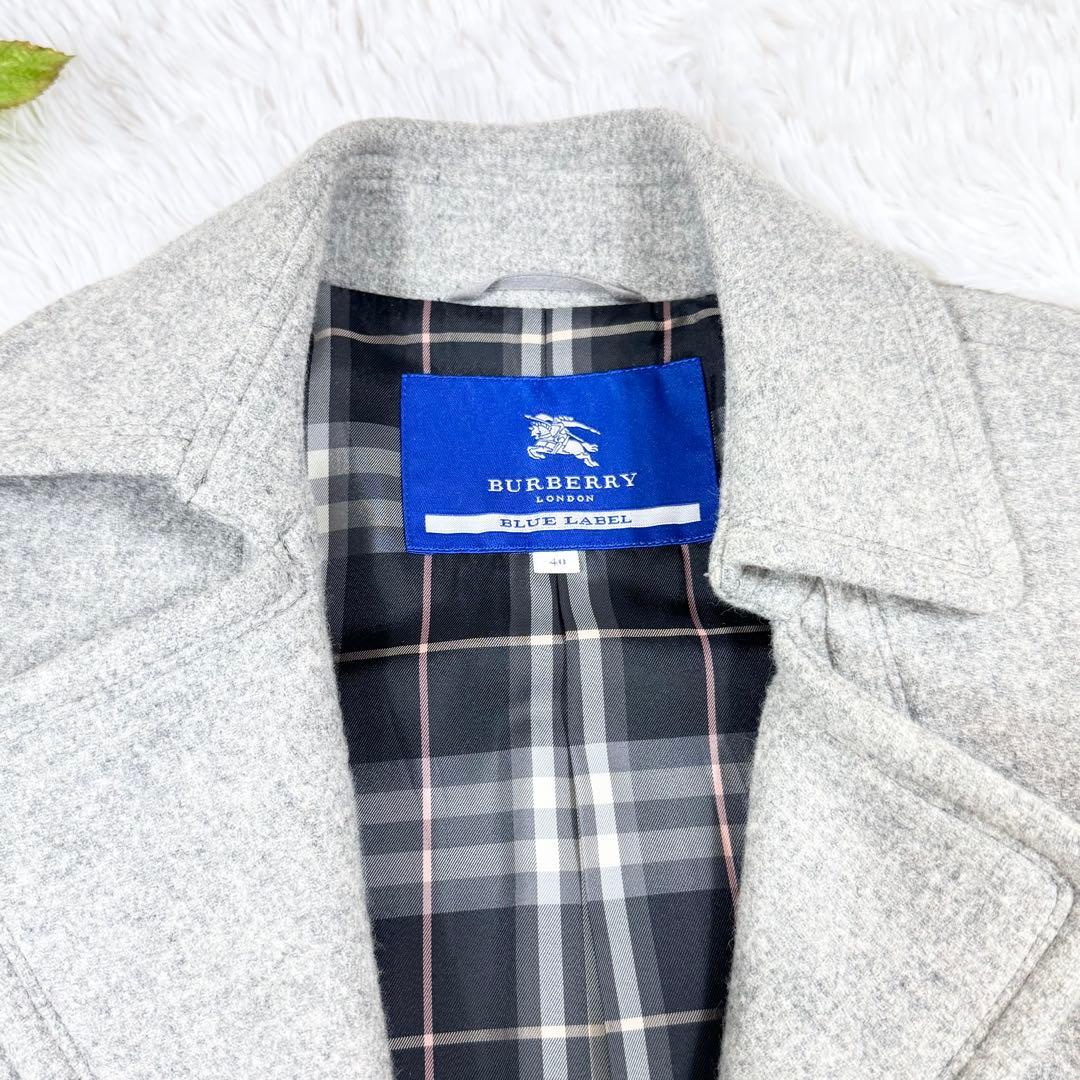 【極美品】BURBERRY BLUE LABEL チェスター アンゴラ混　４０