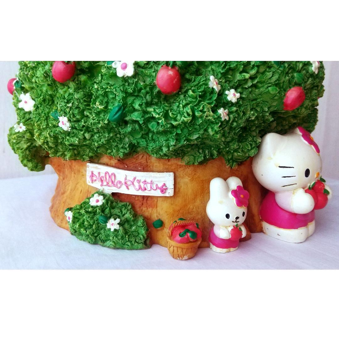 キティ　植木鉢　陶器　フィギュア　置物　ガーデンポット　カバー　うさぎ　りんご