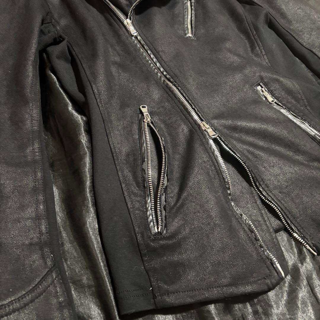 y2k JOHNNY WOLF ダブルライダース 変形 レザージャケット