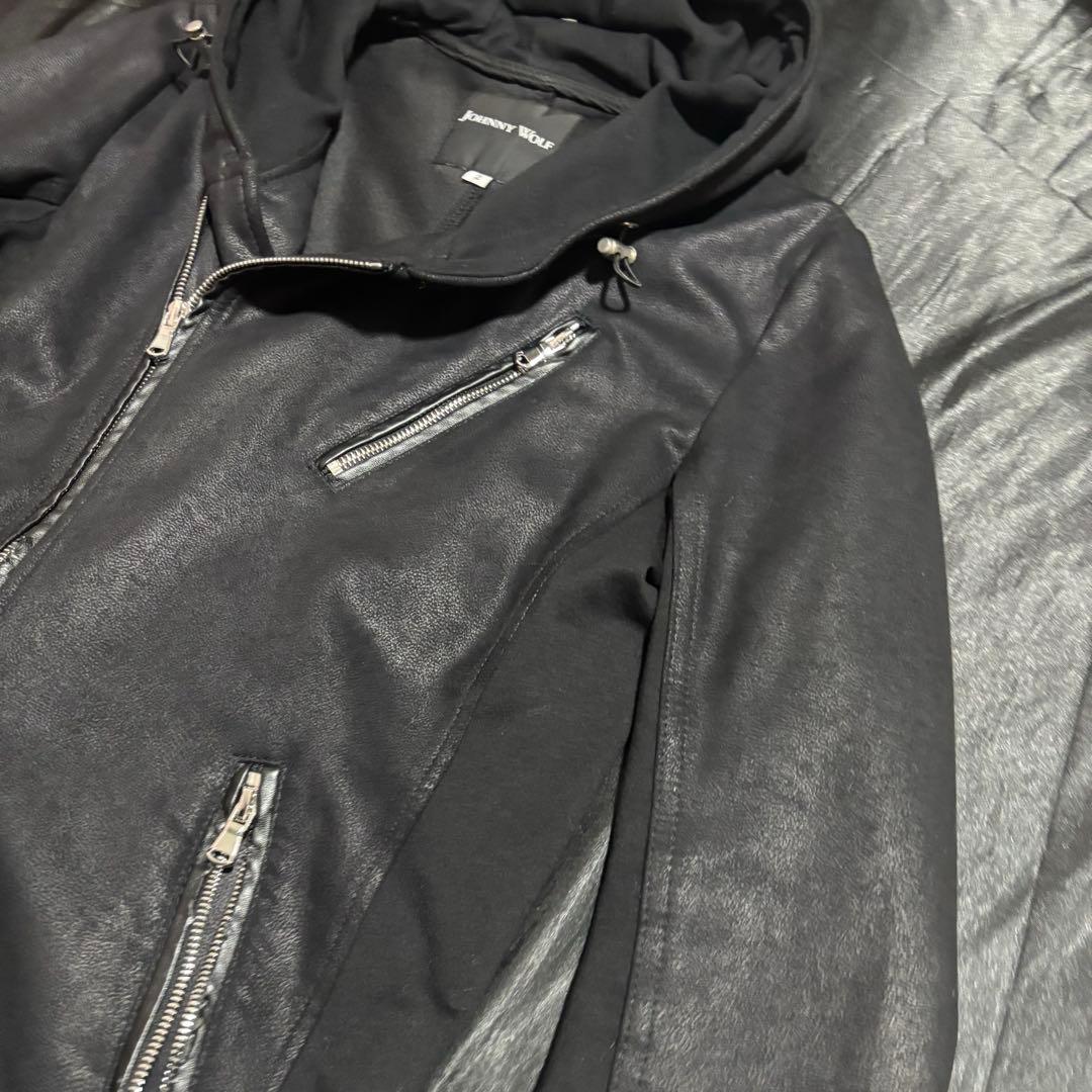 y2k JOHNNY WOLF ダブルライダース 変形 レザージャケット