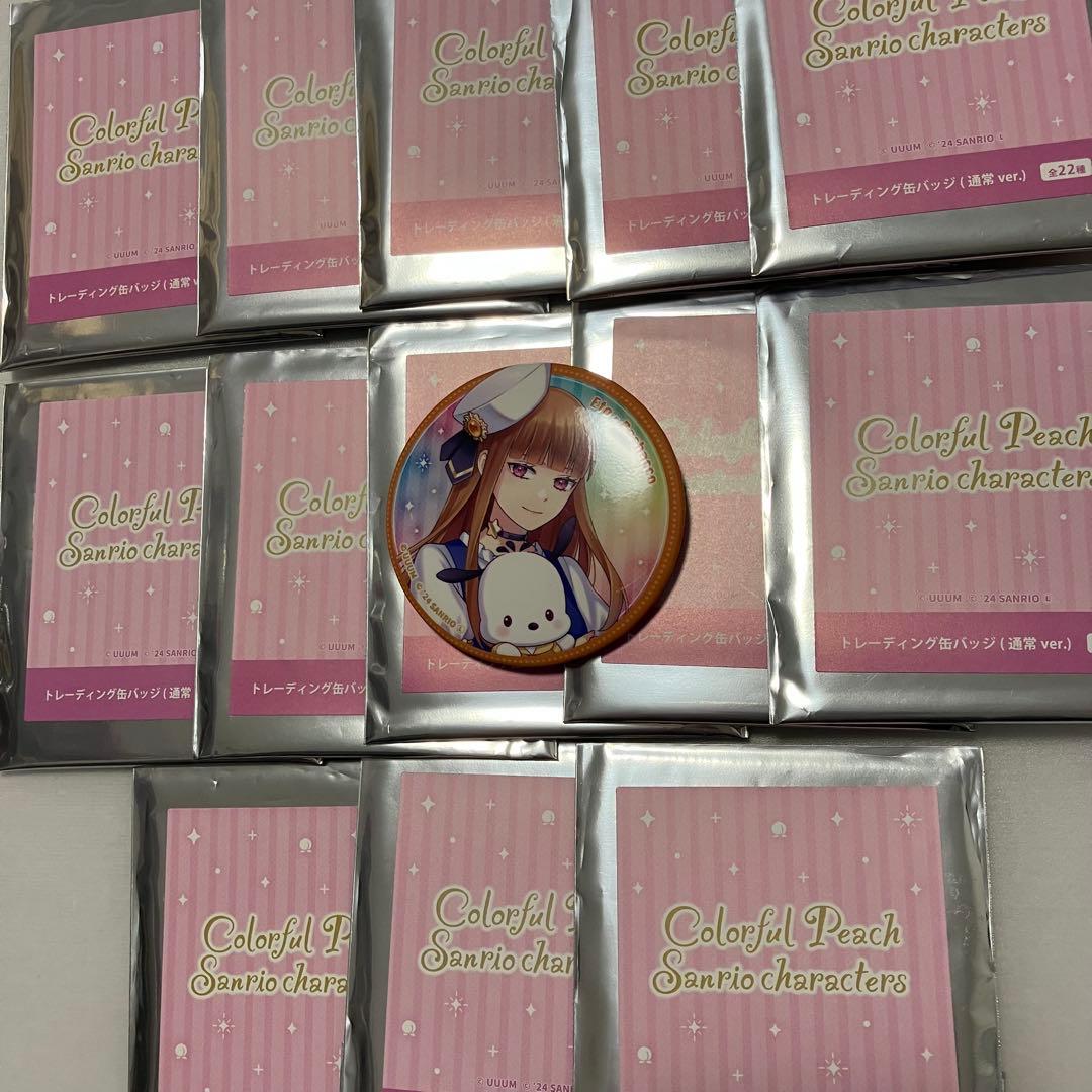 カラフルピーチ　えと　缶バッジ14個　サンリオ