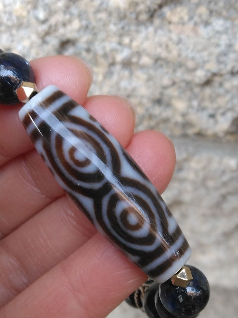 龍神・九眼と共に三大天珠Ⅲ白龍眼天珠ブレスレット❇梵字⭐護符霊符強力