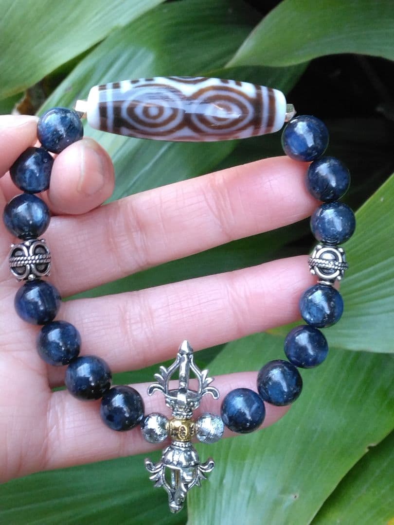 龍神・九眼と共に三大天珠Ⅲ白龍眼天珠ブレスレット❇梵字⭐護符霊符強力