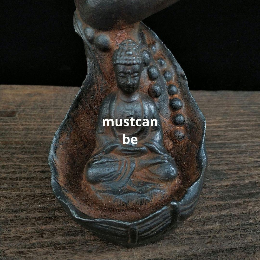 鉄器 如来仏像 倒流香 薫香炉 茶室 客間 装飾品 工芸品 置物