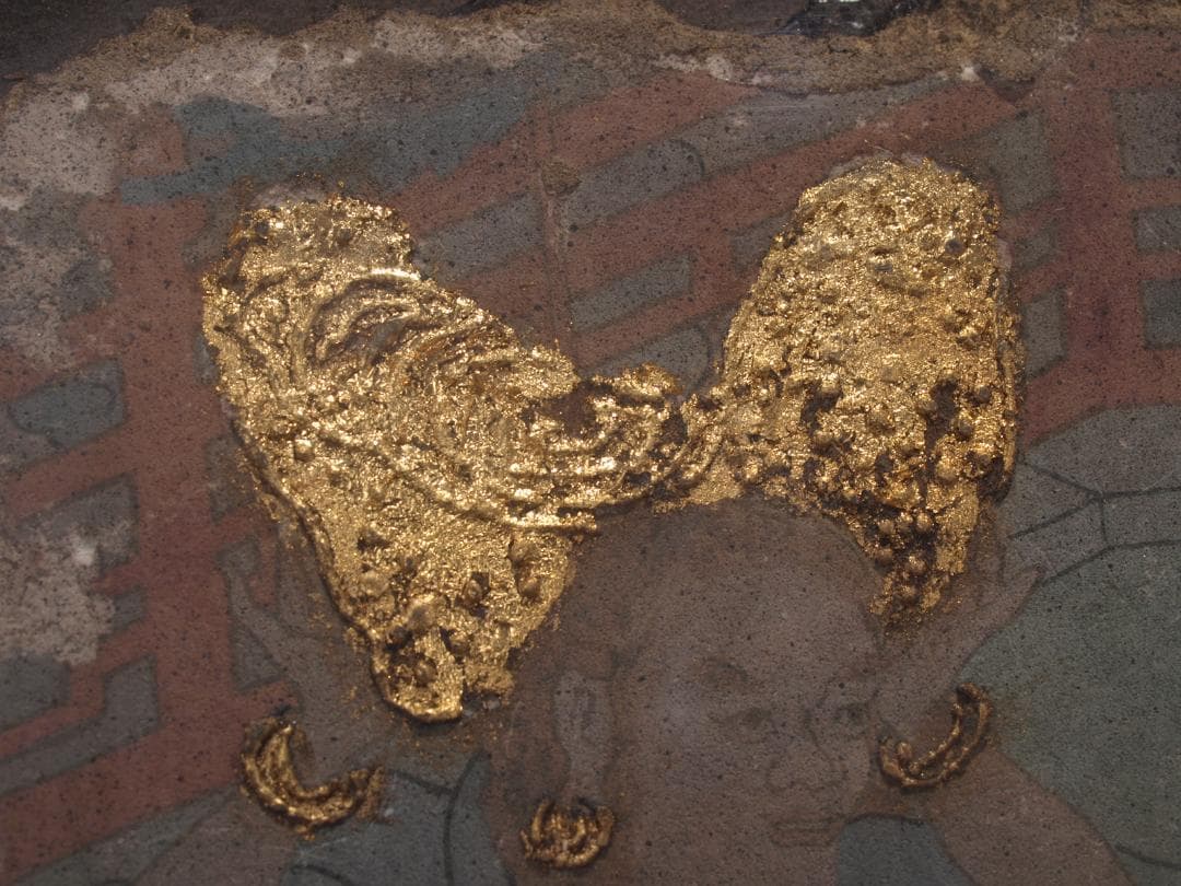 中国骨董市　掘り出し品中国唐時代　敦煌莫高窟壁画 人物像　AK1794B10-5