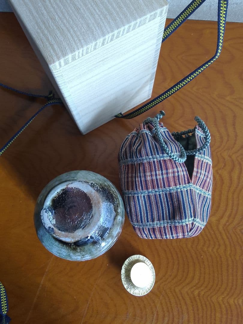 茶入れ 濃茶用 茶道具 弥左衛門間道 未使用品 002
