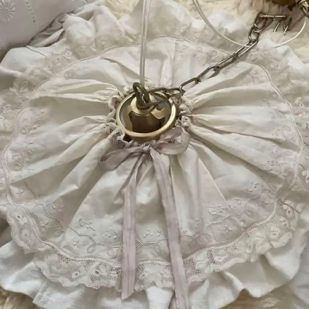 フランスアンティーク　ランプシェード　シルクカバー