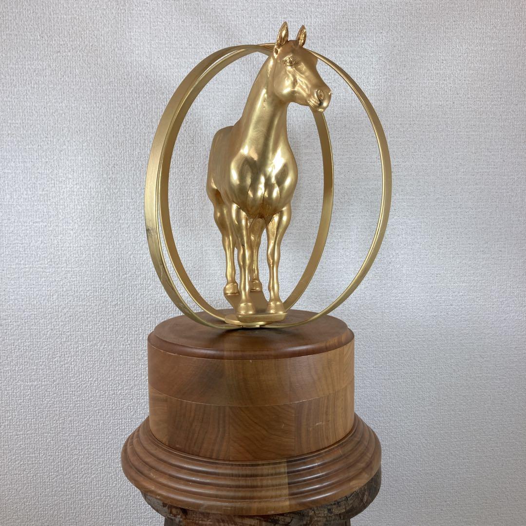 金　馬の置物　ゴールド　チャンピオンシップAQHA 1998世界選手権乗馬ショー