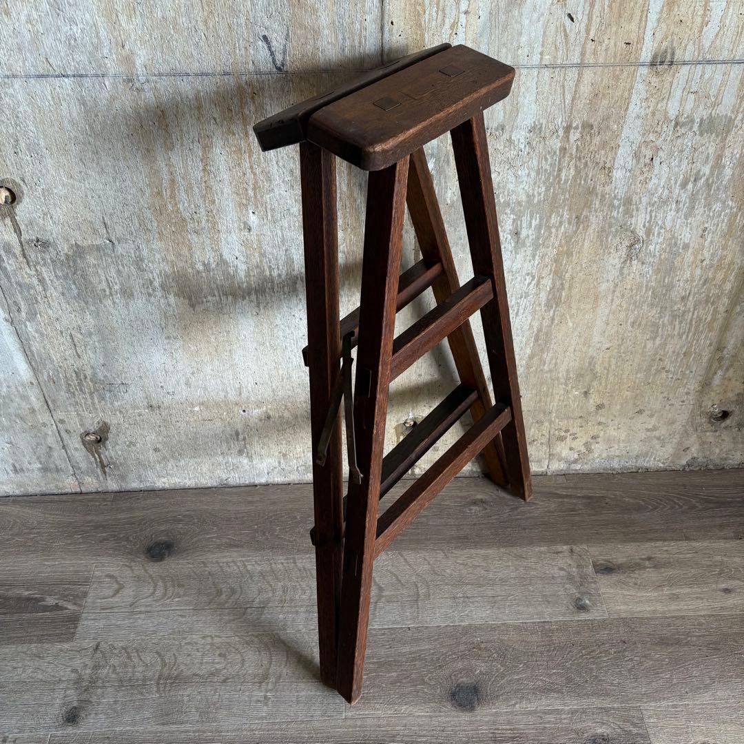 古道具　ヴィンテージ ラダー　脚立　無垢材　レトロ　アンティーク