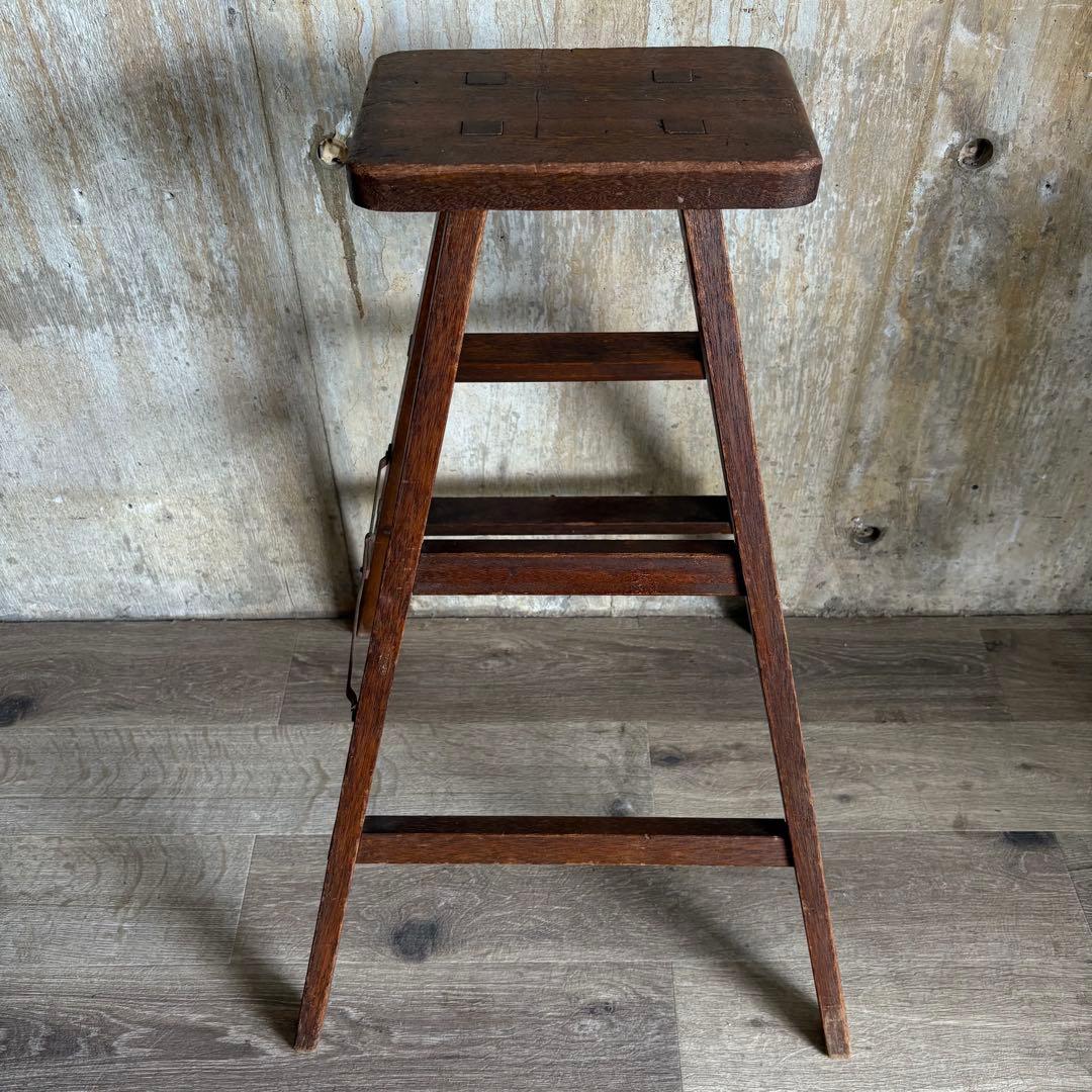 古道具　ヴィンテージ ラダー　脚立　無垢材　レトロ　アンティーク
